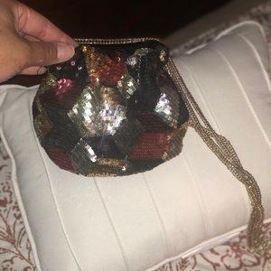 Small multi-color sequin purse